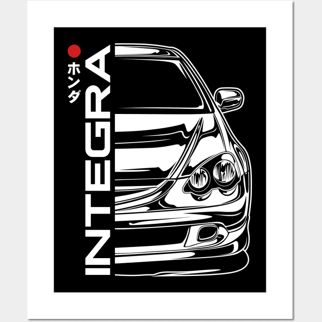 Integra DC5 Type R Front View (White Print) Wall Art by idrdesign